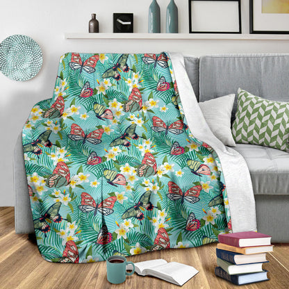 Butterfly Pattern Print Design 09 Premium Blanket