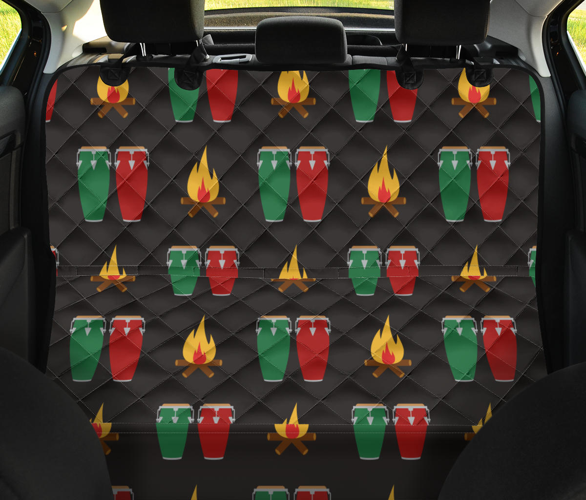 Conga Pattern Print Design 01 Rear Dog Car Seat Cover Hammock