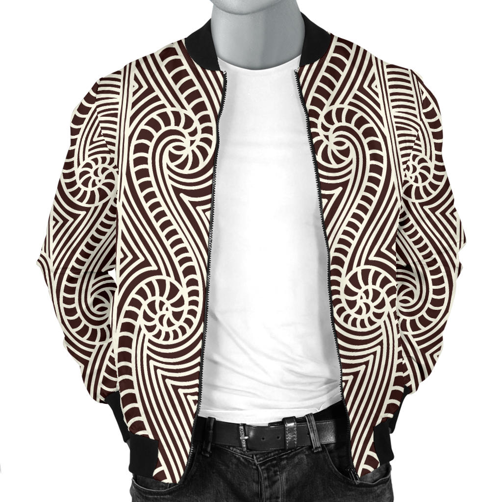 Maori Pattern Print Design 04 Men Bomber Jacket