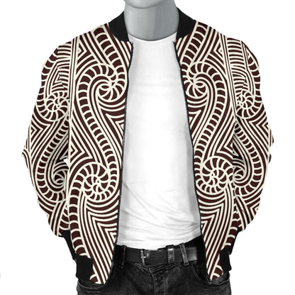 Maori Pattern Print Design 04 Men Bomber Jacket