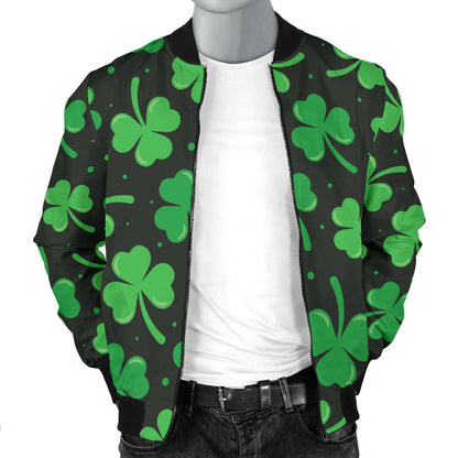 Clover Pattern Print Design 04 Men Bomber Jacket