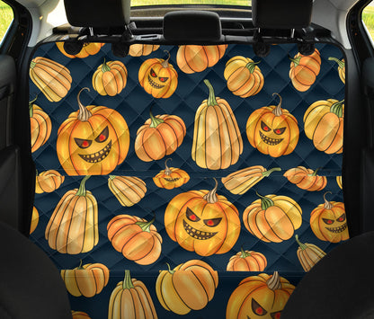 Pumpkin Halloween Pattern Print Design A04 Rear Dog Car Seat Cover Hammock