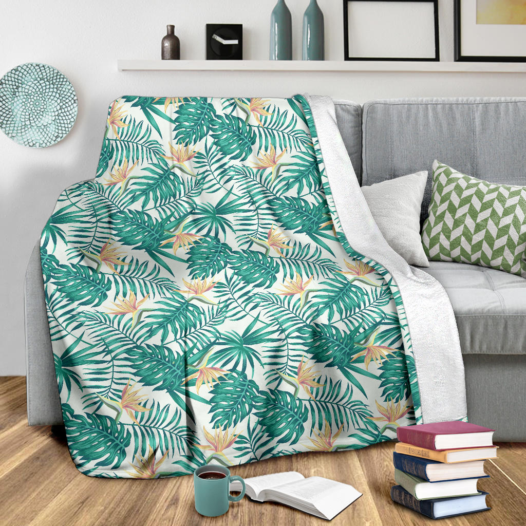 Bird Of Paradise Pattern Print Design 05 Premium Blanket
