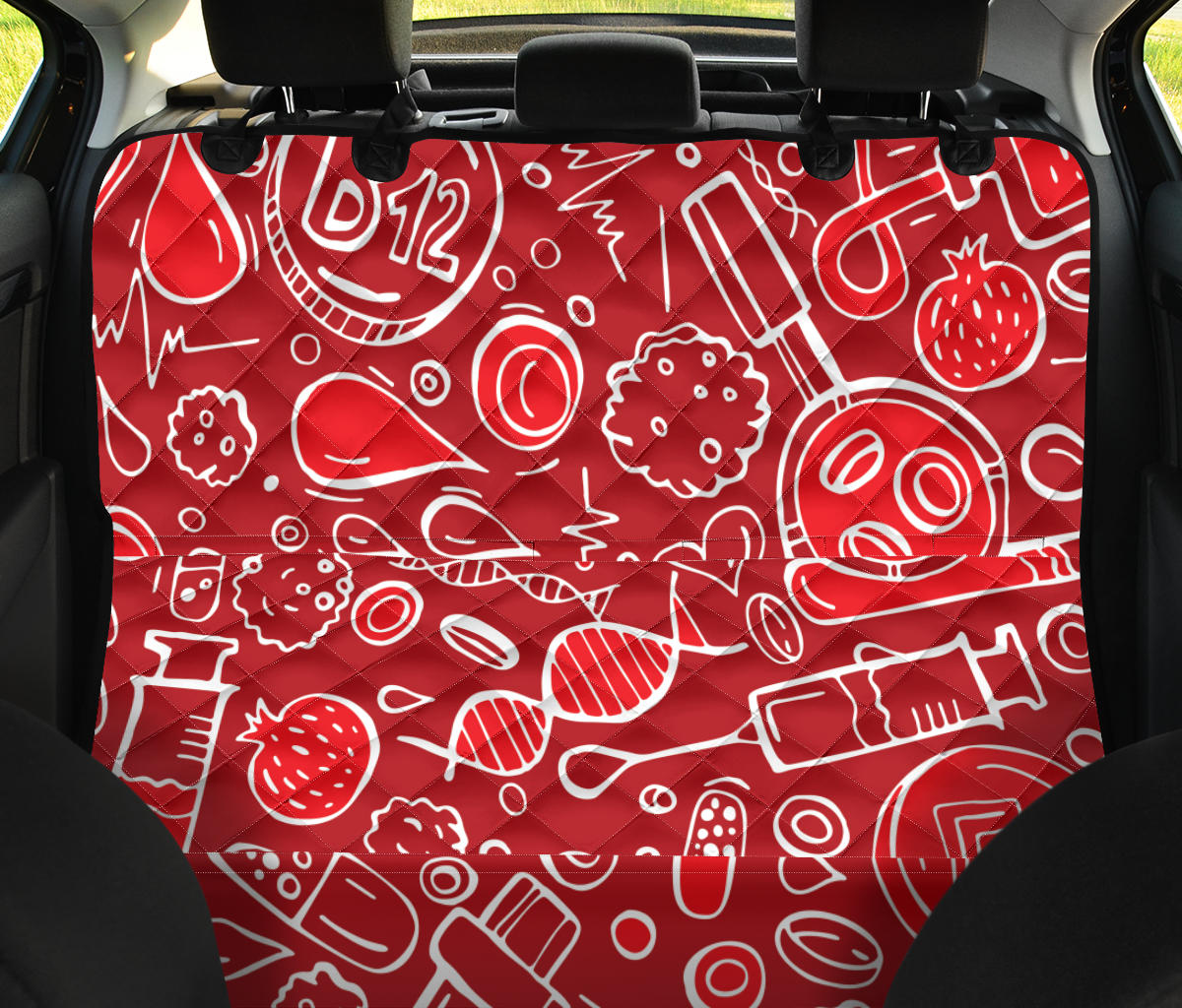 Phlebotomist Pattern Print Design A02 Rear Dog Car Seat Cover Hammock