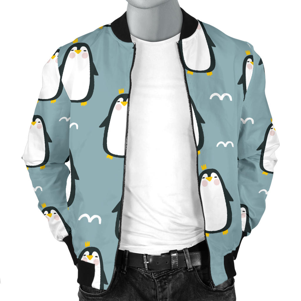 Penguin Pattern Print Design A02 Men Bomber Jacket
