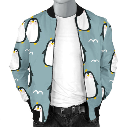 Penguin Pattern Print Design A02 Men Bomber Jacket