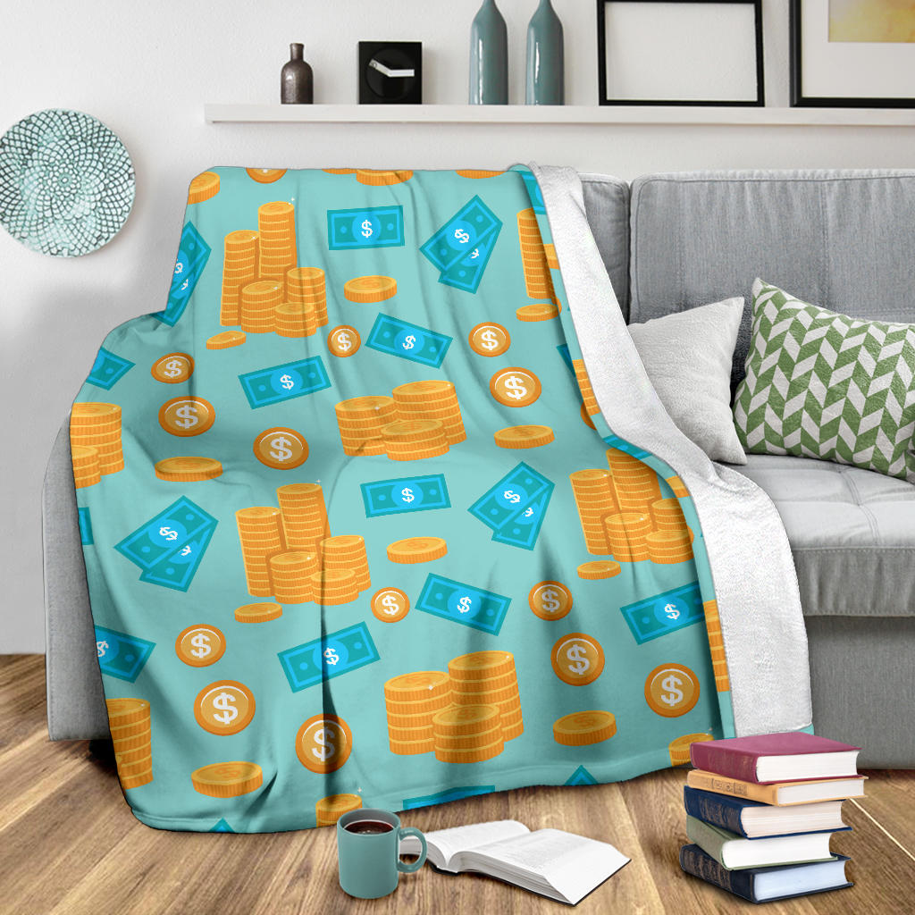 Money Pattern Print Design 03 Premium Blanket