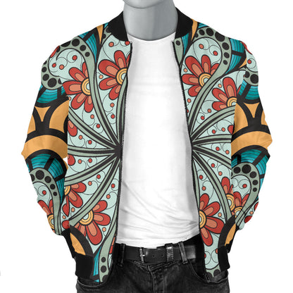 Mandala Pattern Print Design 01 Men Bomber Jacket