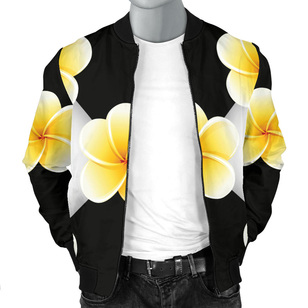 Plumeria Pattern Print Design A04 Men Bomber Jacket