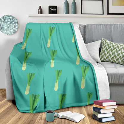 Leek Pattern Print Design 01 Premium Blanket