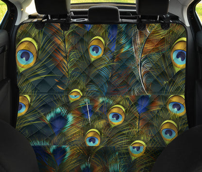 Peacock Feather Pattern Print Design A03 Rear Dog Car Seat Cover Hammock