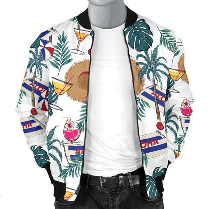 Aloha Hawaii Beach Pattern Print Design 04 Men Bomber Jacket
