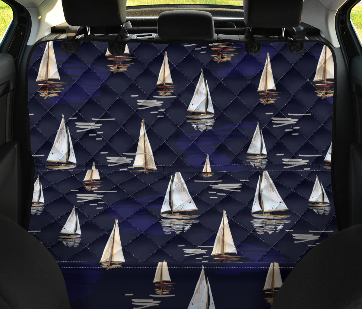 Sailing Ships Pattern Print Design A05 Rear Dog Car Seat Cover Hammock
