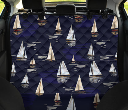 Sailing Ships Pattern Print Design A05 Rear Dog Car Seat Cover Hammock