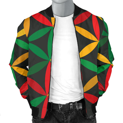 Rasta Pattern Print Design A04 Men Bomber Jacket