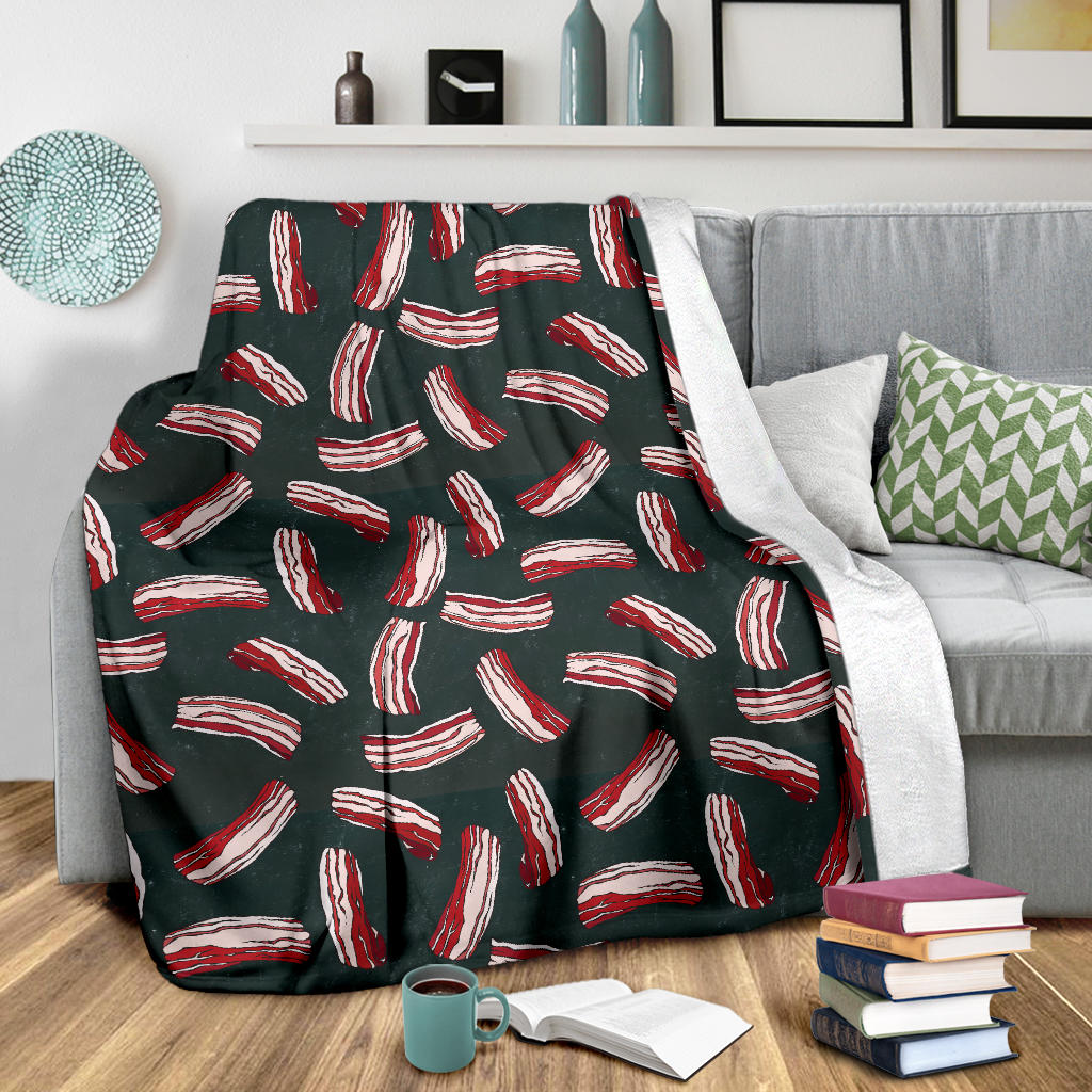 Bacon Pattern Print Design 02 Premium Blanket