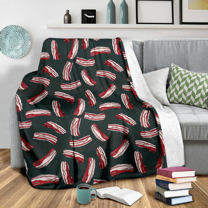 Bacon Pattern Print Design 02 Premium Blanket