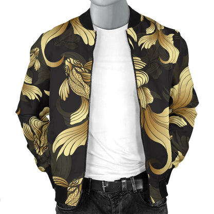 Goldfish Pattern Print Design 02 Men Bomber Jacket