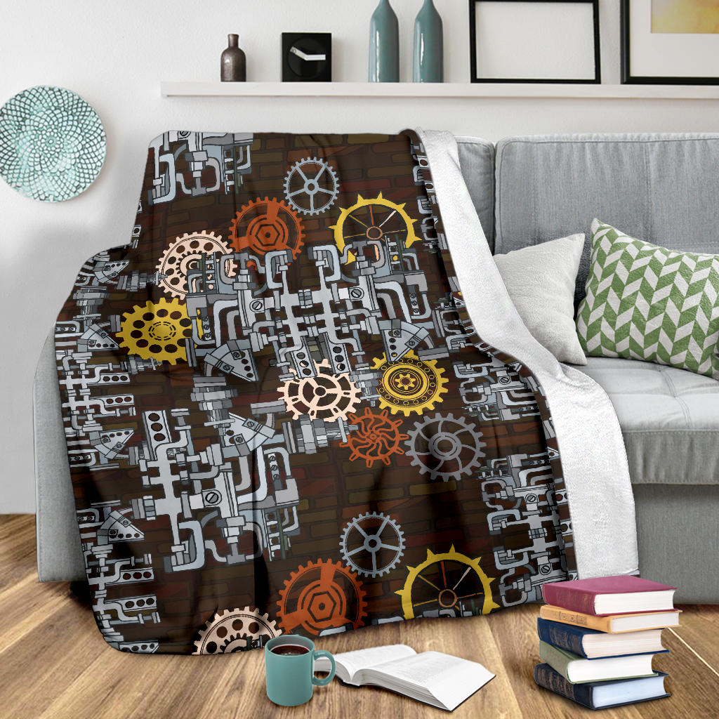 Mechanic Pattern Print Design 04 Premium Blanket