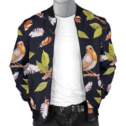 Birds Pattern Print Design 02 Men Bomber Jacket
