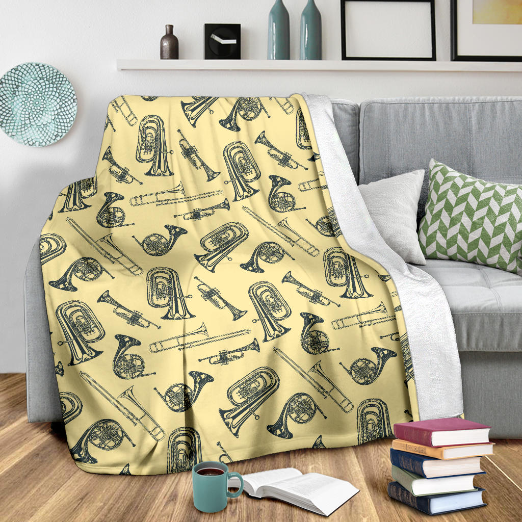 Tuba Pattern Print Design 01 Premium Blanket
