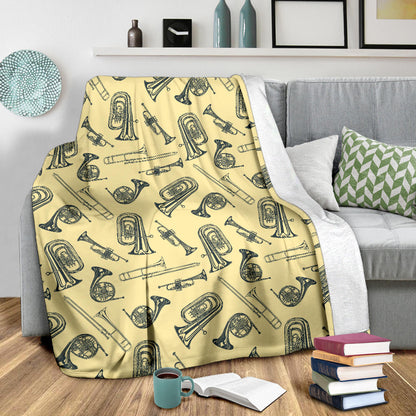 Tuba Pattern Print Design 01 Premium Blanket