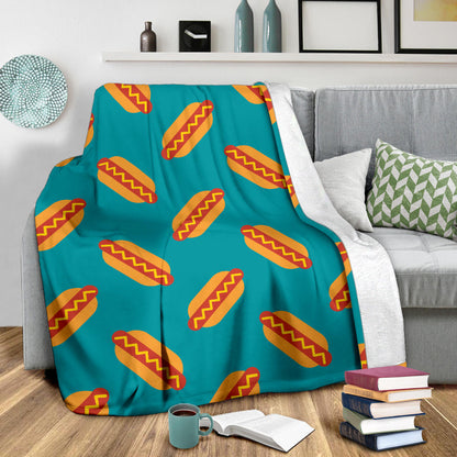 Hot Dog Pattern Print Design 03 Premium Blanket