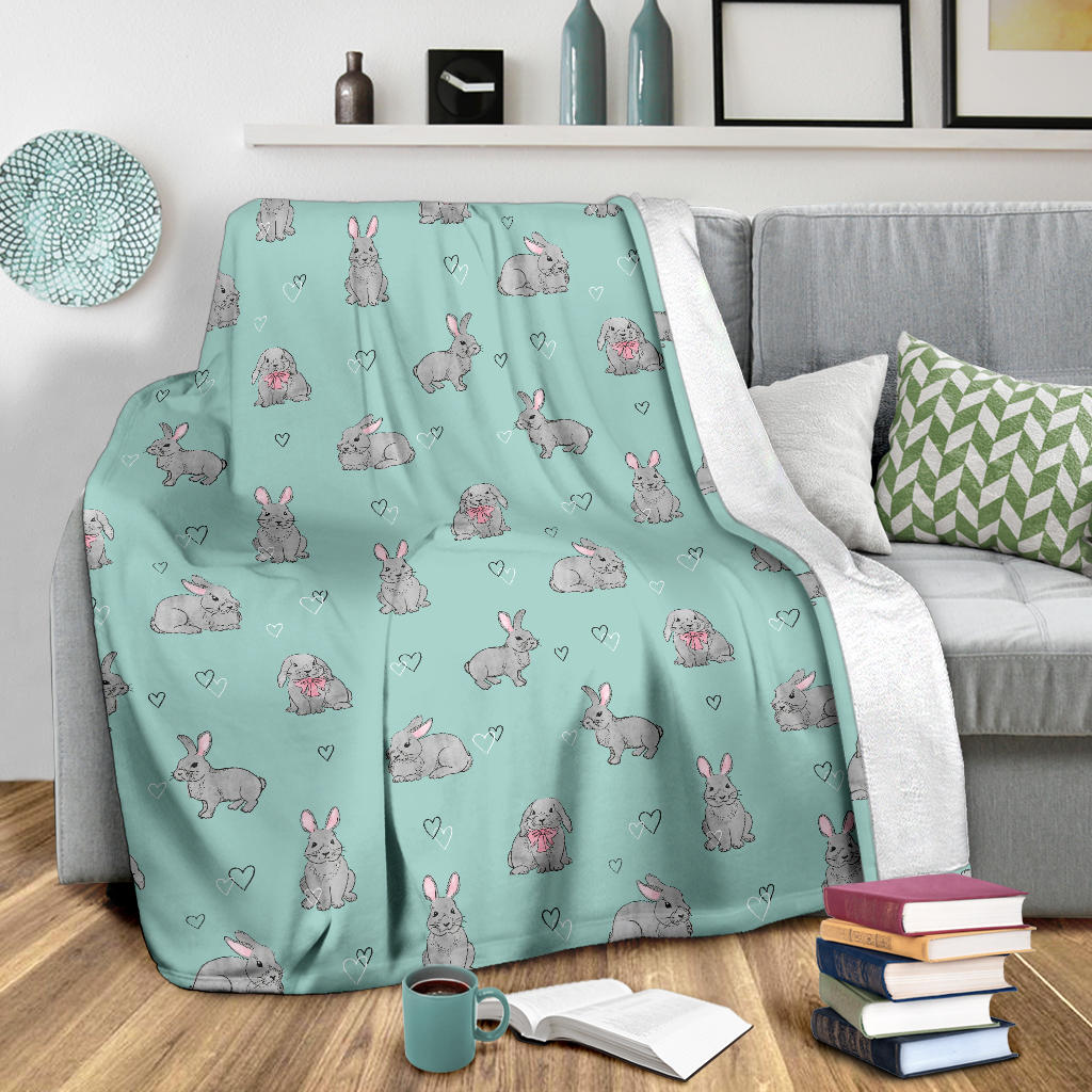Bunny Pattern Print Design 02 Premium Blanket