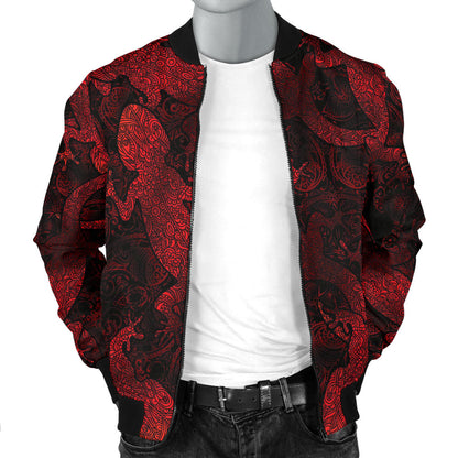 Gecko Pattern Print Design 04 Men Bomber Jacket