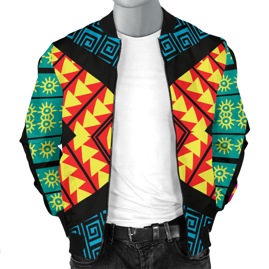 Kaleidoscope Pattern Print Design 05 Men Bomber Jacket