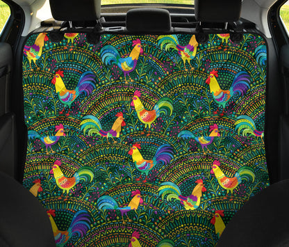 Rooster Pattern Print Design A01 Rear Dog Car Seat Cover Hammock