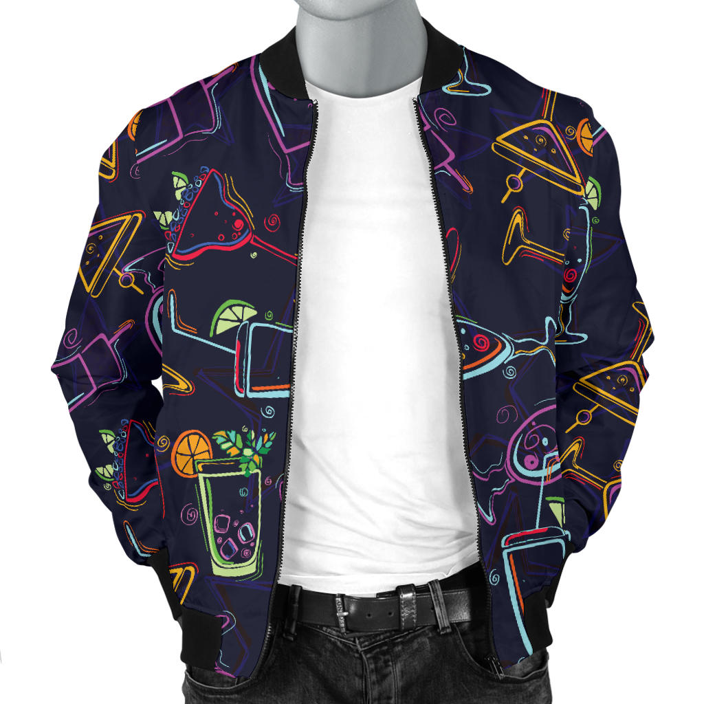 Cocktail Pattern Print Design 04 Men Bomber Jacket