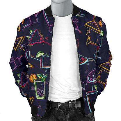 Cocktail Pattern Print Design 04 Men Bomber Jacket