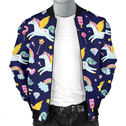 Pegasus Pattern Print Design 05 Men Bomber Jacket