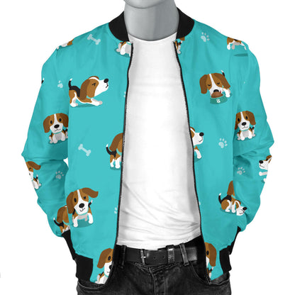 Beagle Pattern Print Design 05 Men Bomber Jacket