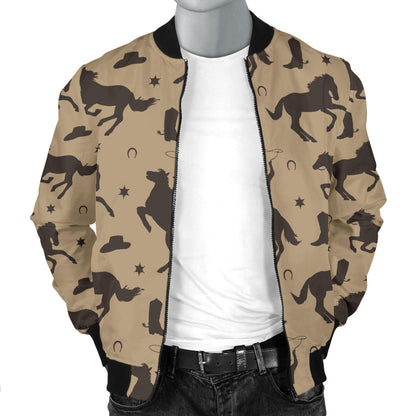 Cowboy Pattern Print Design 05 Men Bomber Jacket