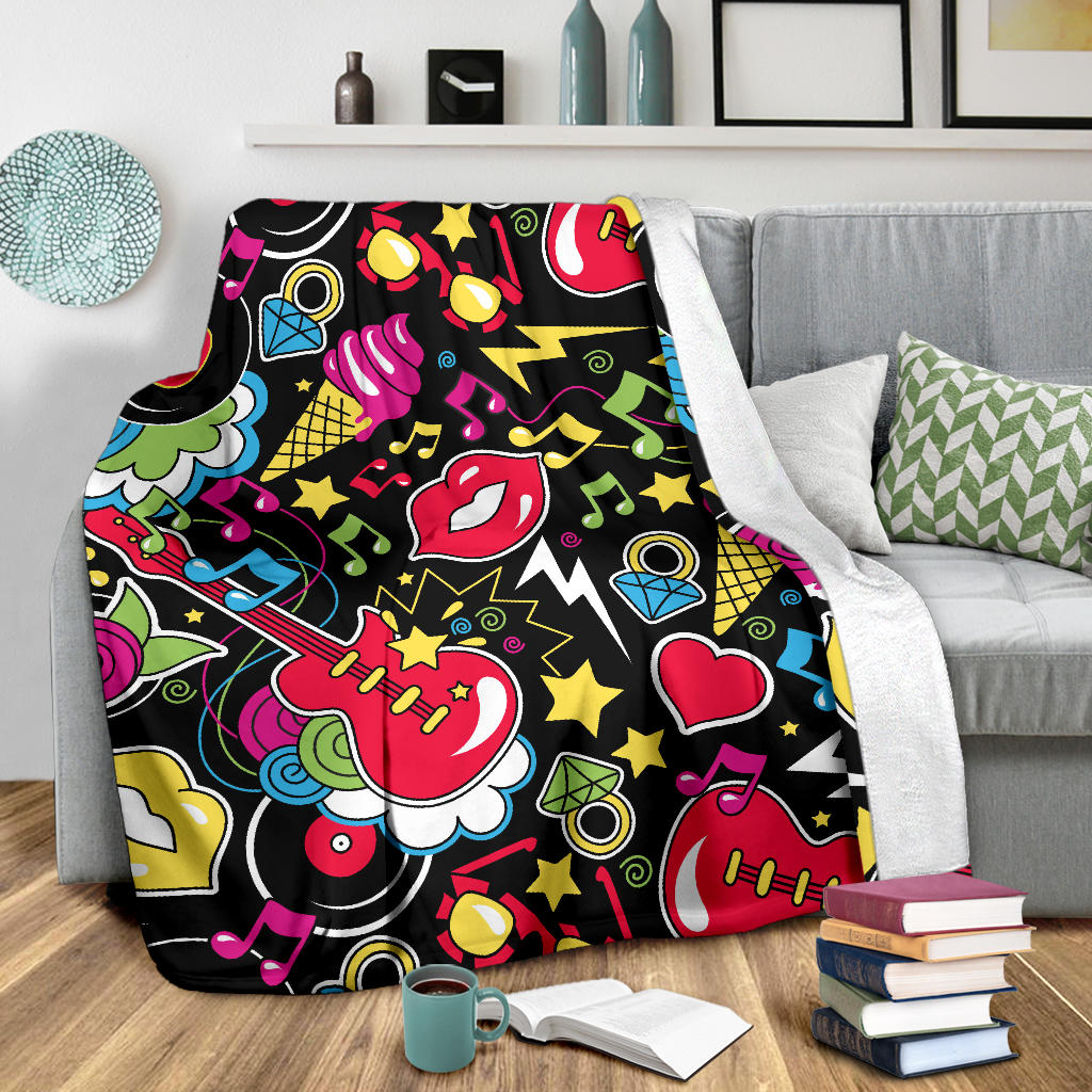 Pop Art Pattern Print Design A04 Premium Blanket