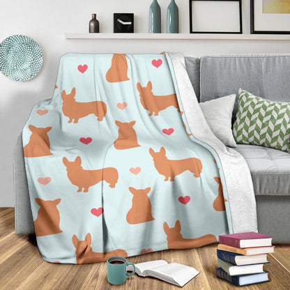 Pembroke Welsh Corgis Pattern Print Design A01 Premium Blanket