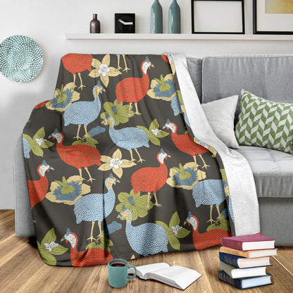 Guinea Fowl Pattern Print Design 02 Premium Blanket