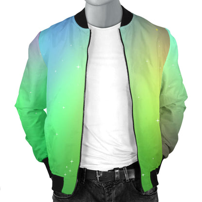 Aurora Borealis Pattern Print Design 03 Men Bomber Jacket