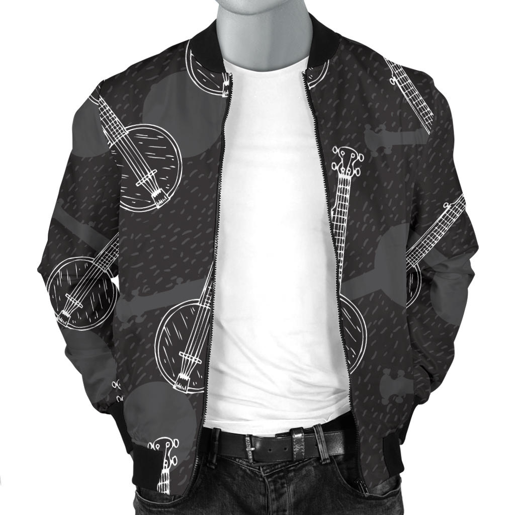 Banjo Pattern Print Design 03 Men Bomber Jacket