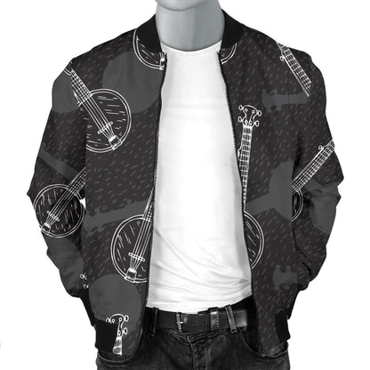 Banjo Pattern Print Design 03 Men Bomber Jacket
