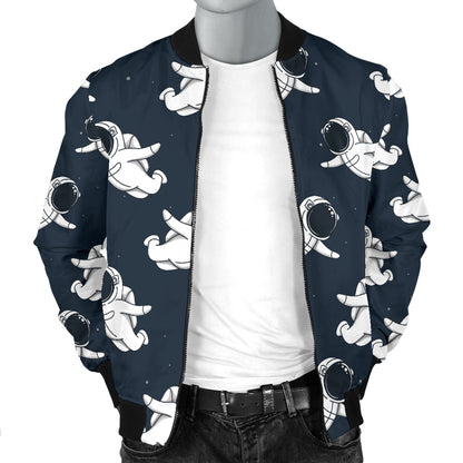 Astronaut Pattern Print Design 02 Men Bomber Jacket