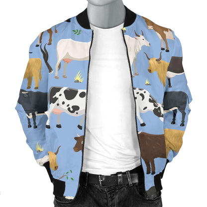 Cattle Pattern Print Design 02 Men Bomber Jacket