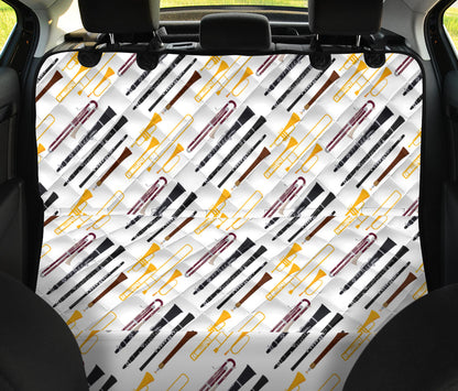 Clarinet Pattern Print Design 01 Rear Dog Car Seat Cover Hammock