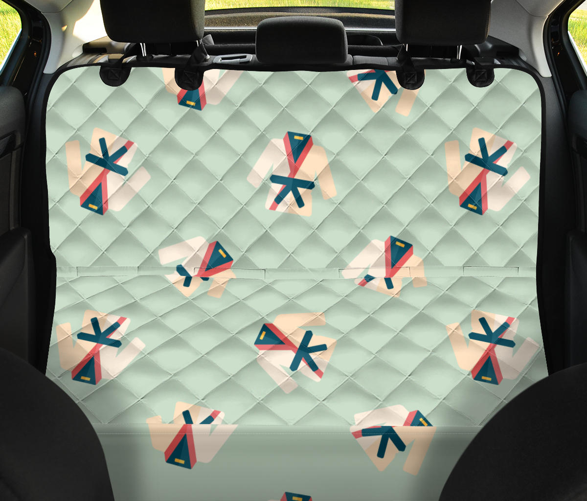 Karate Pattern Print Design 02 Rear Dog Car Seat Cover Hammock