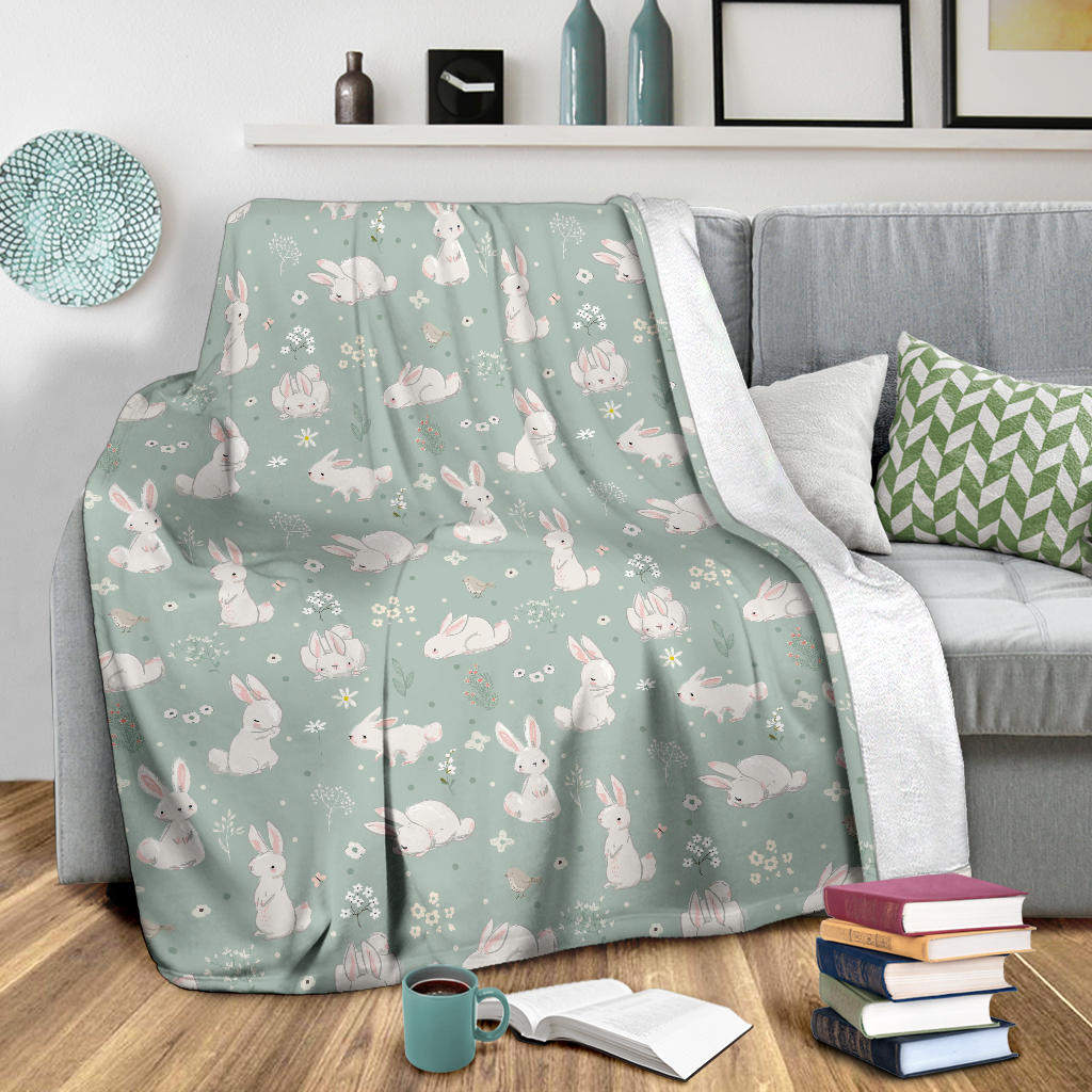 Bunny Pattern Print Design 03 Premium Blanket