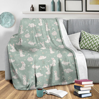 Bunny Pattern Print Design 03 Premium Blanket