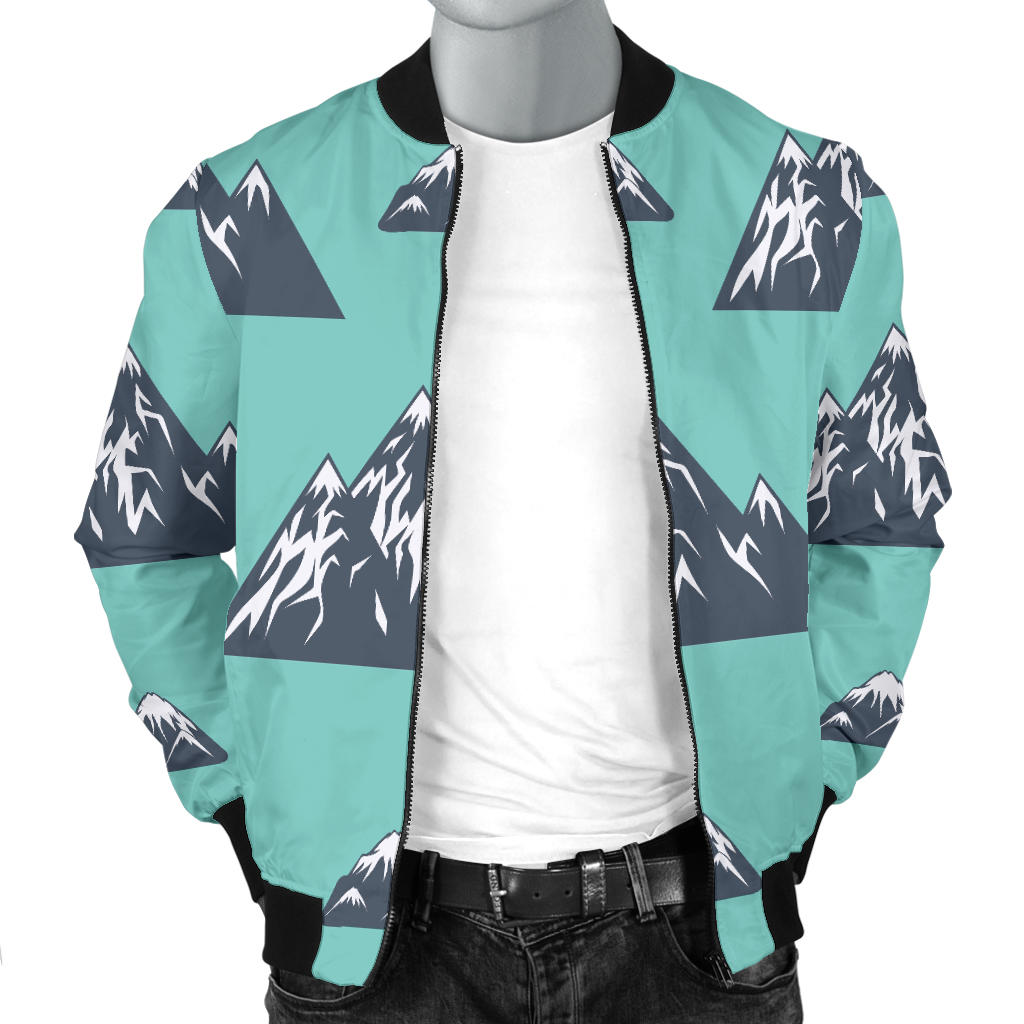 Mountain Pattern Print Design 01 Men Bomber Jacket