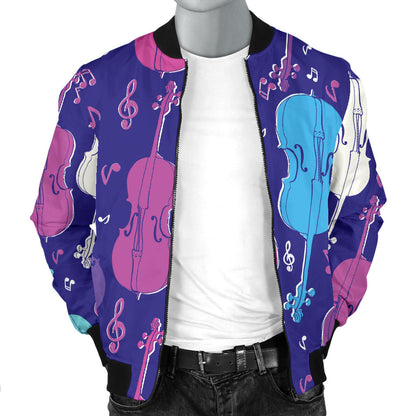 Cello Pattern Print Design 01 Men Bomber Jacket